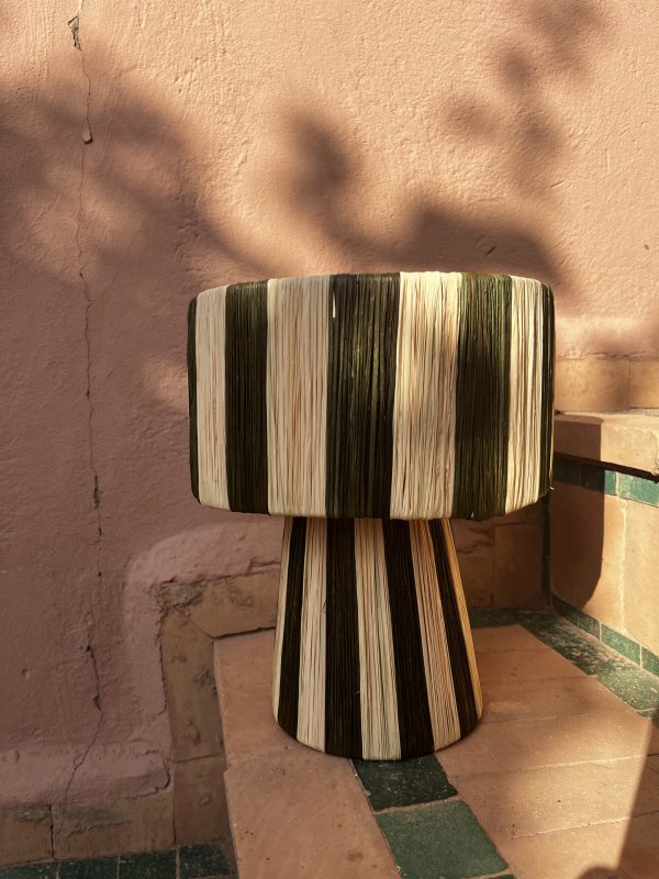 PETITE LAMPE RAPHIA - OLIVE