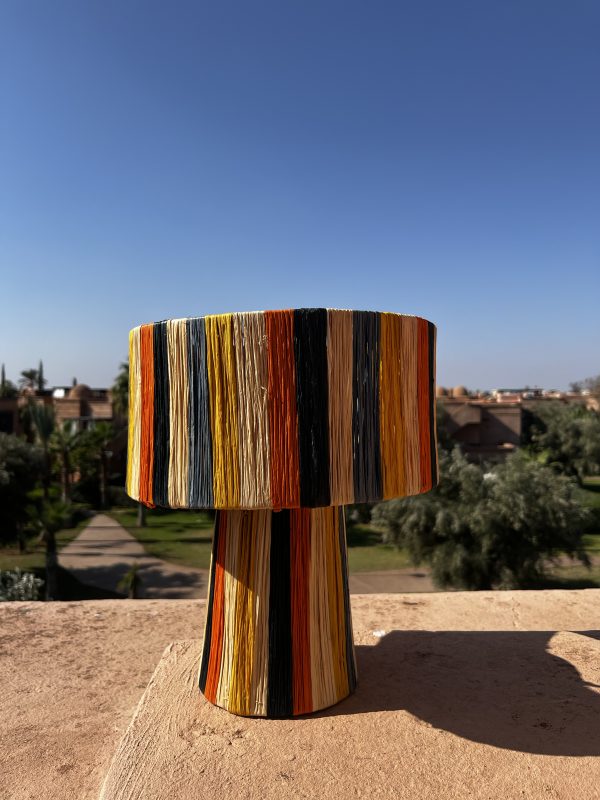 GRANDE LAMPE RAPHIA - MULTICOLORE