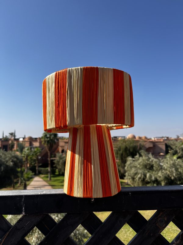 PETITE LAMPE RAPHIA - ORANGE