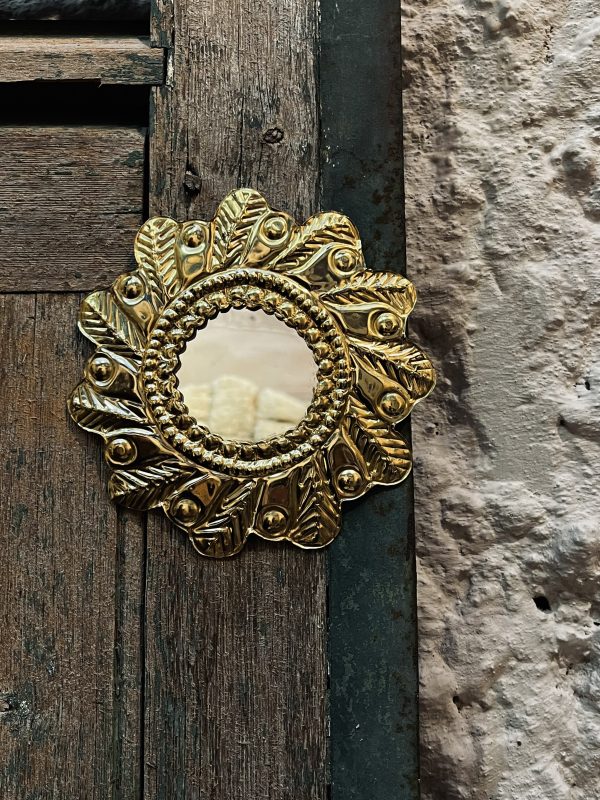MIROIR EN LAITON - SOLEIL