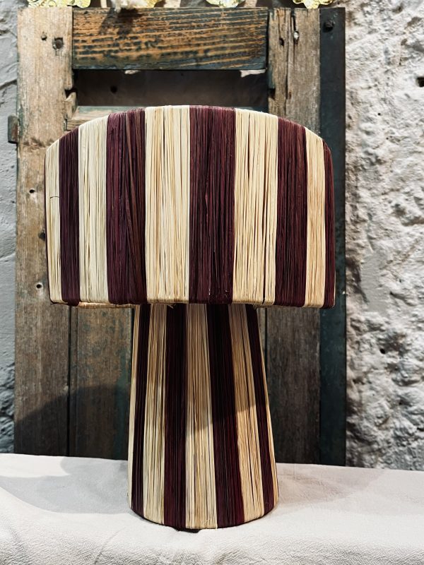 GRANDE LAMPE RAPHIA - PRUNE