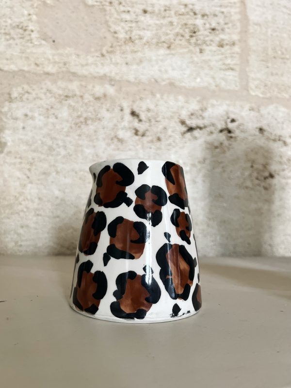MINI VASE LÉOPARD -  MARRON