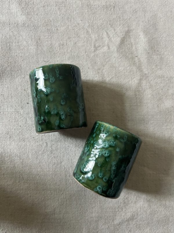 GOBELETS - MOUCHETÉS VERT